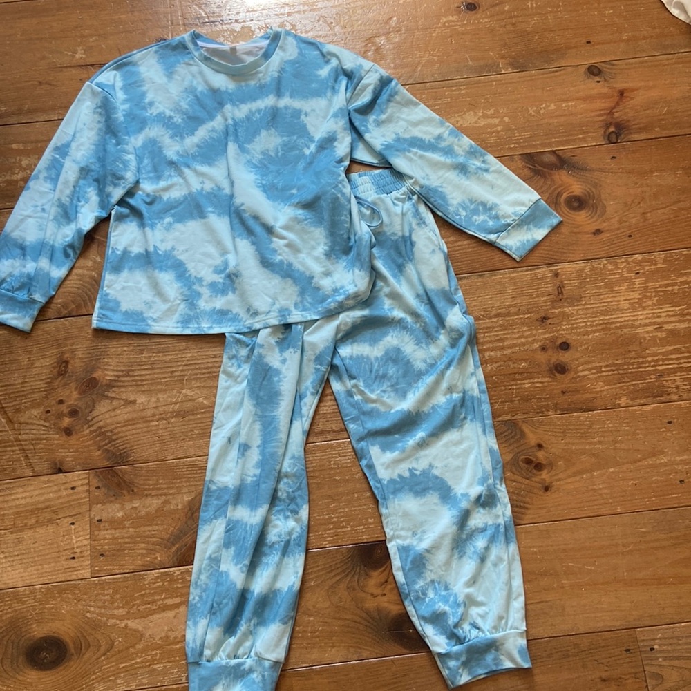 Blue tie-dye set (M)